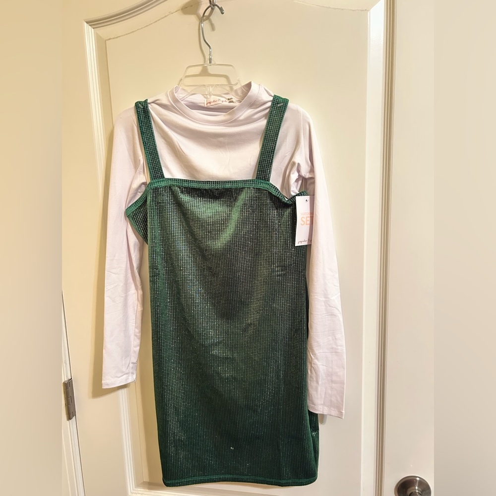 Popular 21 girls- girls size xlarge green dress/ NWT